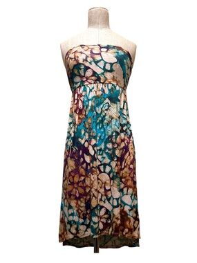 American Rag Strapless Batik-Print Midi Dress
